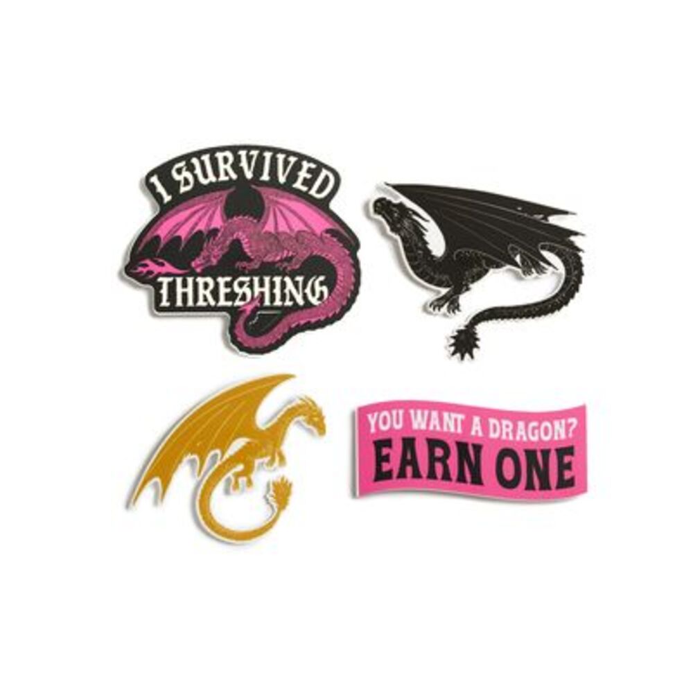 Fourth Wing: I Survived Threshing Stickers - Sticker Set of 4 -- Out of Print